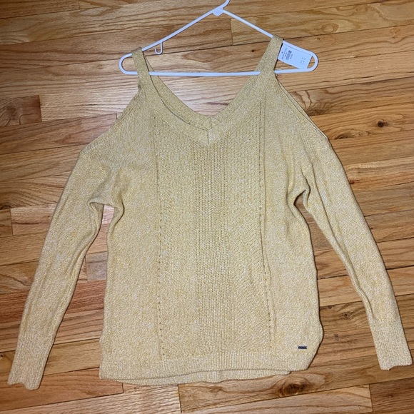 Hollister yellow open-shoulder sweater - Picture 2 of 2